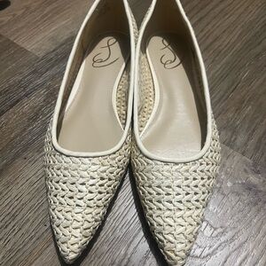 Sam Edelman Cream Wanda Raffia Flats
